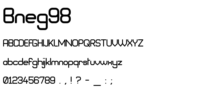 Bneg98 font