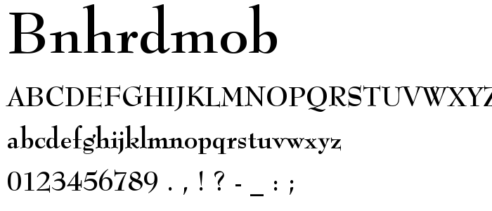 Bnhrdmob font