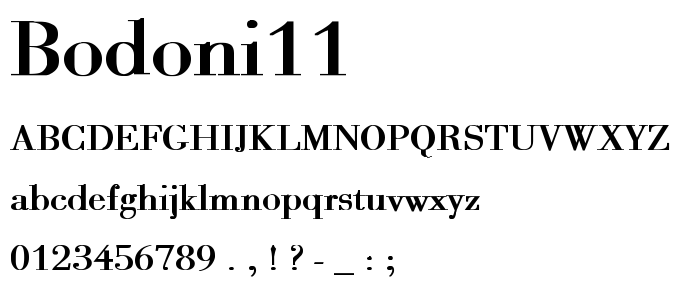 Bodoni11 font