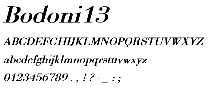 Bodoni13 font