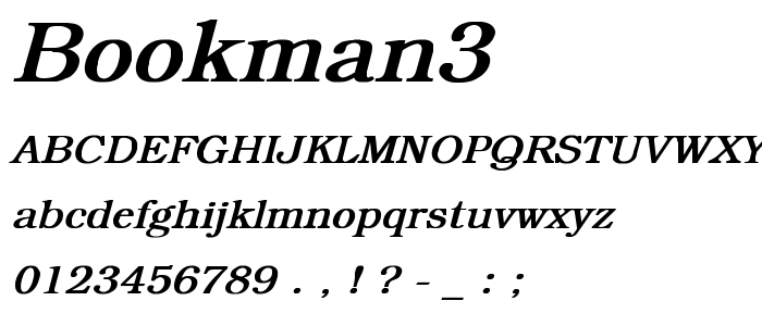 Bookman3 font