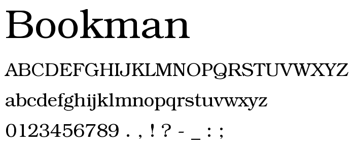 Bookman font