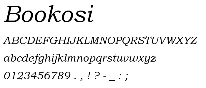 Bookosi font