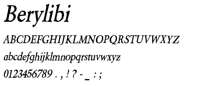 Berylibi font