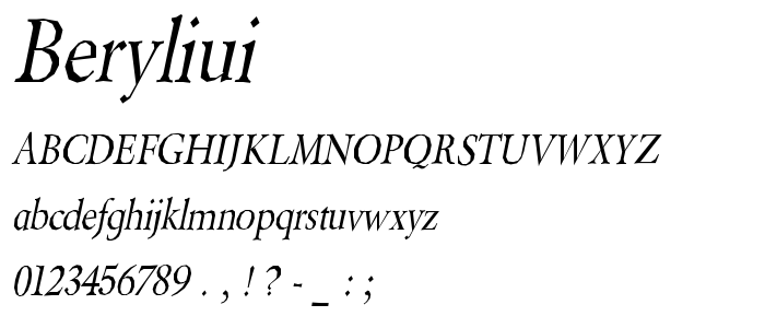 Beryliui font