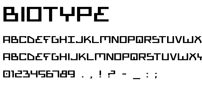 Biotype font