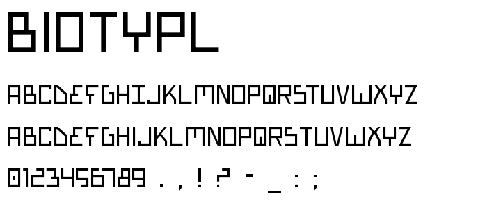 Biotypl font