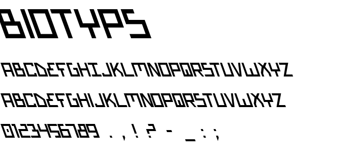 Biotyps font