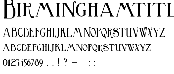 Birminghamtitling font