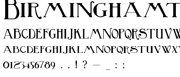 Birminghamtitlingbold font