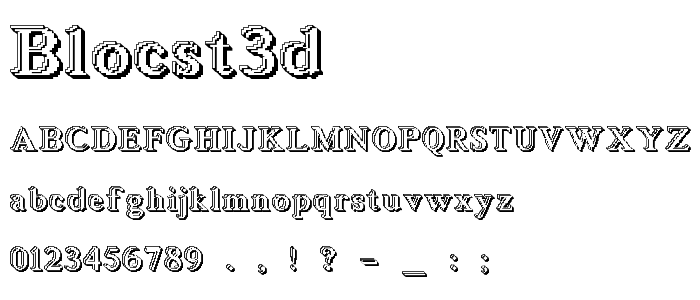 Blocst3d font