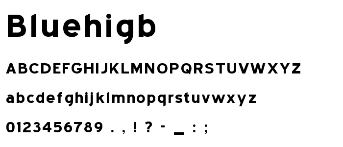 Bluehigb font