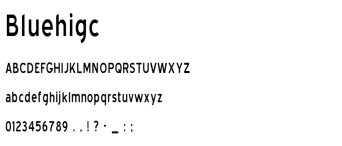 Bluehigc font