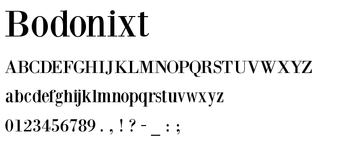 Bodonixt font