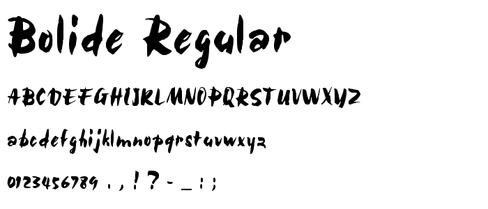 Bolide_Regular font