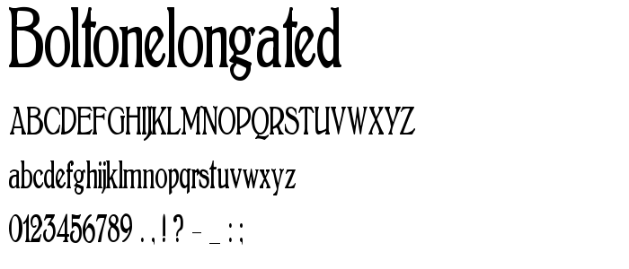 Boltonelongated font