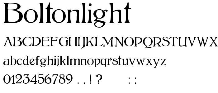 Boltonlight font