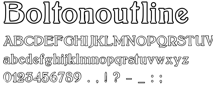 Boltonoutline font