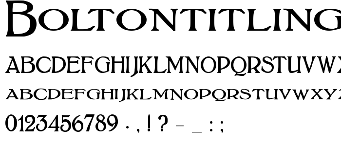 Boltontitling font