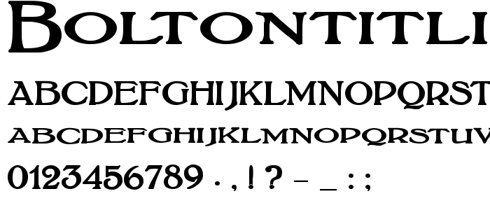 Boltontitlingbold font