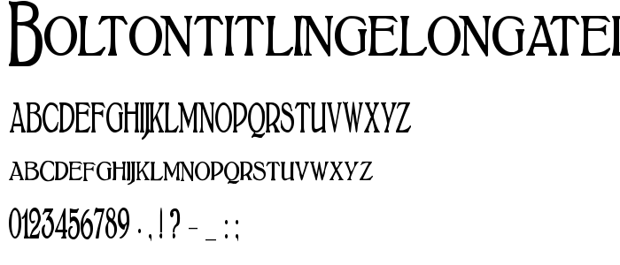 Boltontitlingelongated font