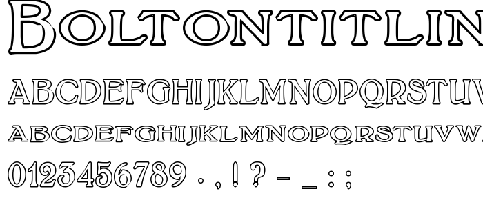 Boltontitlingoutline font