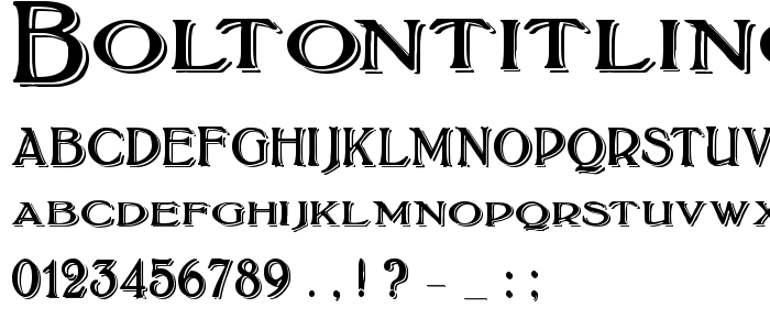 Boltontitlingshadowed font