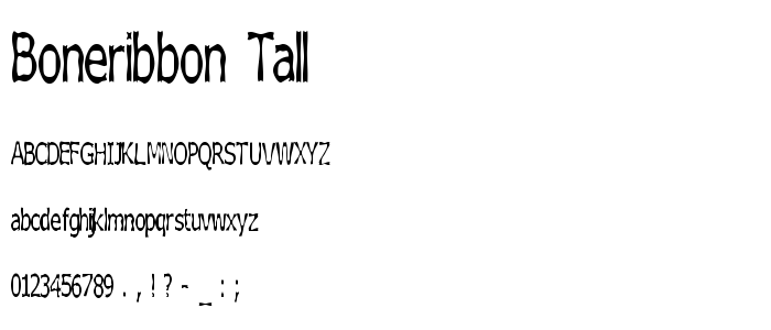 Boneribbon_Tall font