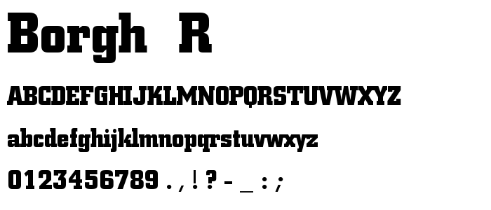 Borgh__R font