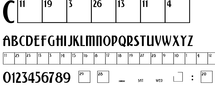 Calendar font