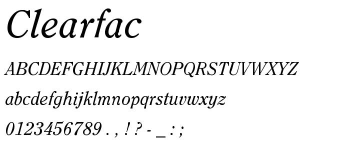 Clearfac font