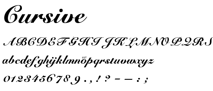 Cursive font