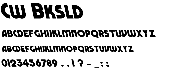 Cw_Bksld font