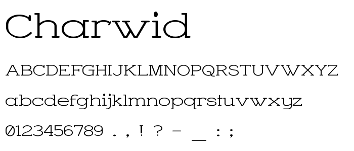 Charwid font