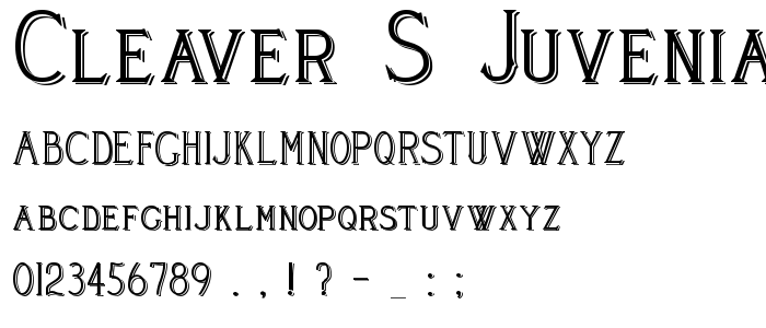 Cleaver_S_Juvenia_Blocked font
