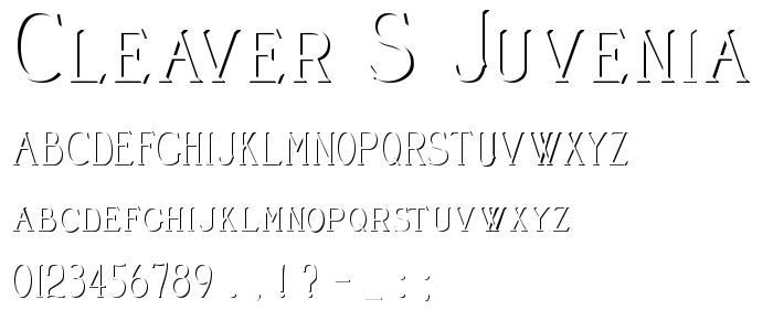 Cleaver_S_Juvenia_Embossed font