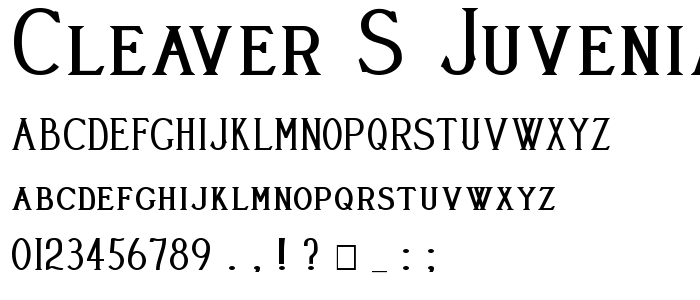 Cleaver_S_Juvenia_Heavy font