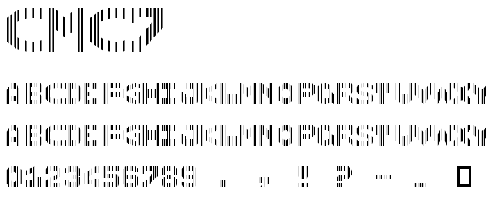 Cmc7 font