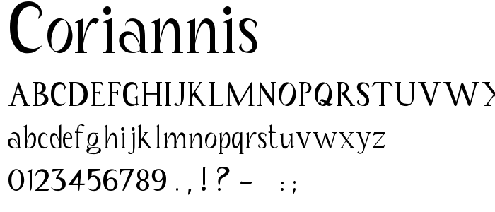 Coriannis font