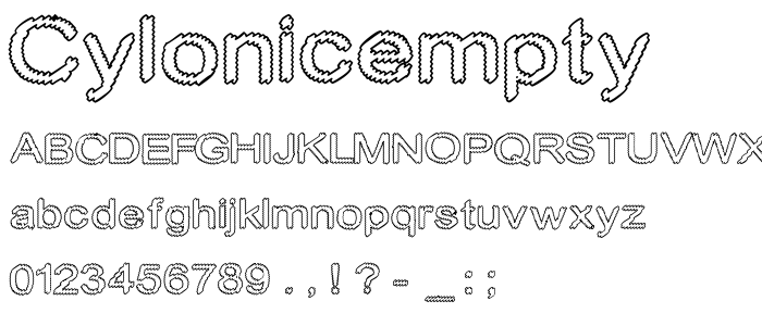 Cylonicempty font