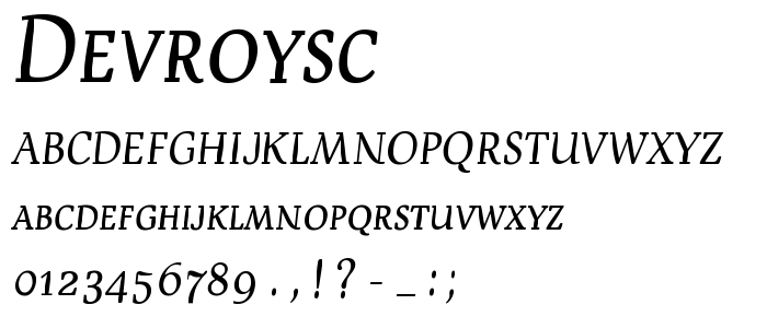 Devroysc font