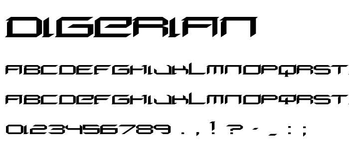 Digerian font