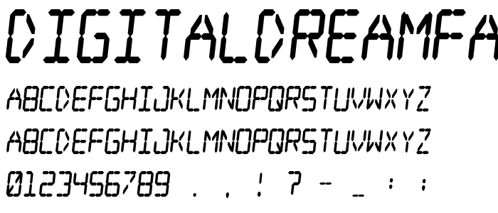 Digitaldreamfatskewnarrow font