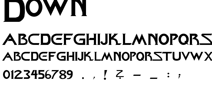 Down font