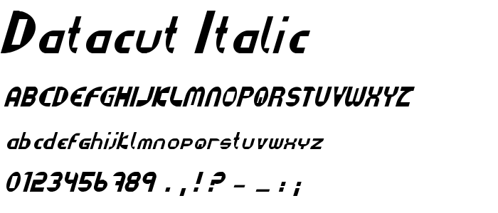 Datacut_Italic font