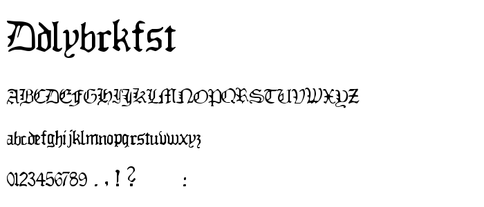 Ddlybrkfst font