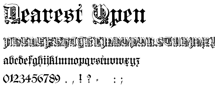 Dearest_Open font