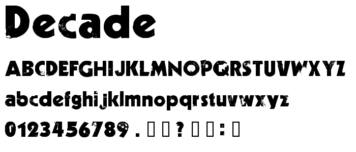 Decade font