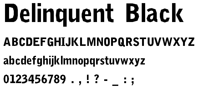 Delinquent_Black font