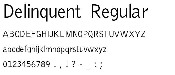 Delinquent_Regular font